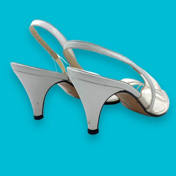 ❌SOLD❌1960s KEMP'S SHOE SALON White leather and clear slingback shoes - Picture 12 of 14